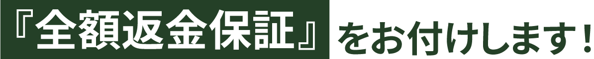 全額返金保証をお付けします！